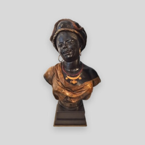 Buste de femme noire en terre cuite