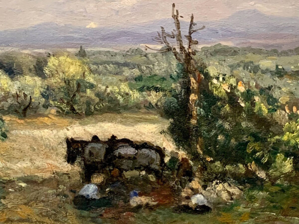 Paysage de campagne. Huile sur panneau de Fernand Maillaud