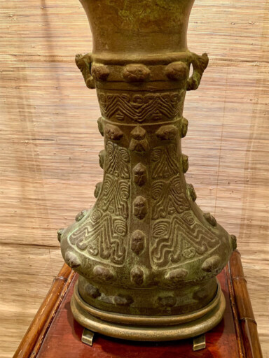 Lampe en bronze 19ème Chine, Dynastie Zhou