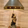 Paire de Lampes 19ème en bronze d'aluminium avec polychromie