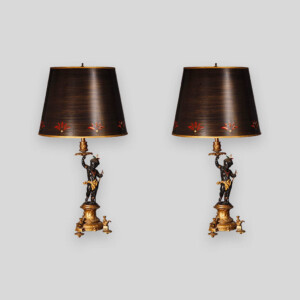 Paire de lampes 19e en bronze